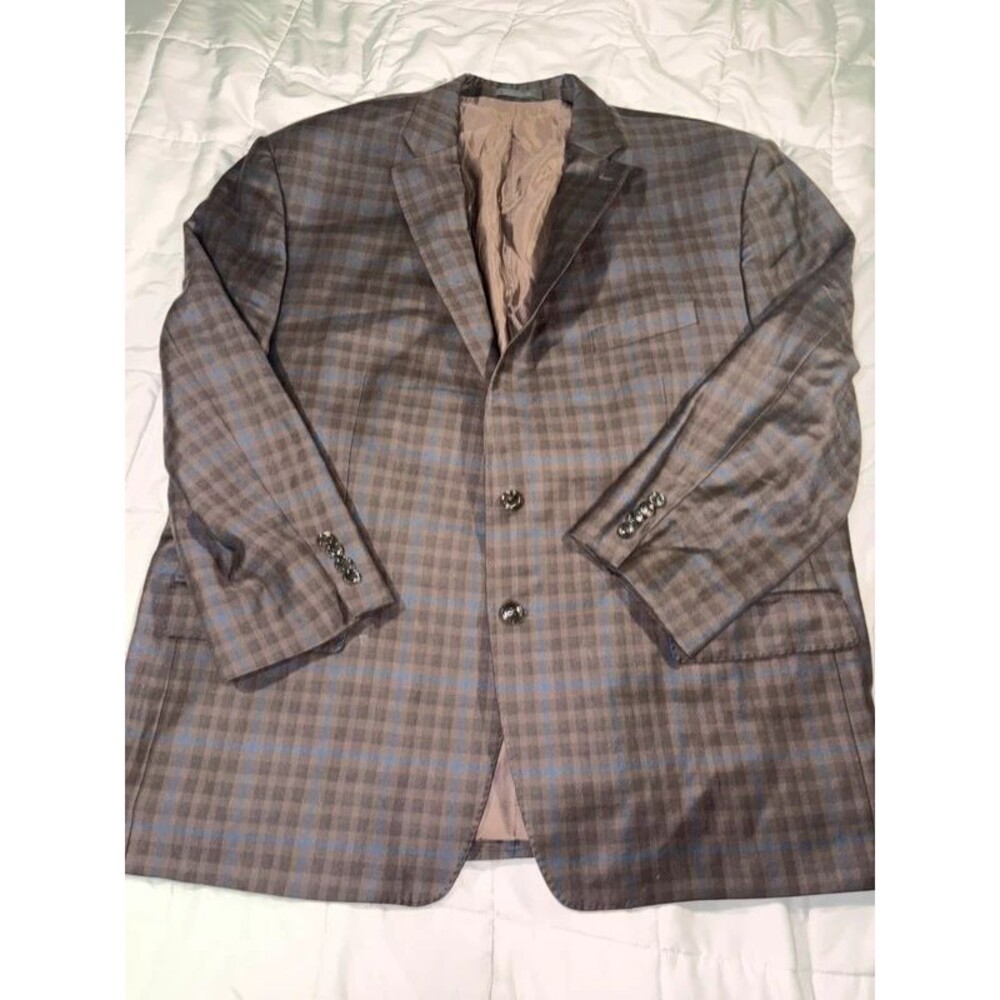TailoRED Harry Rosen Brown 52R Zegna Cloth Plaid Blazer